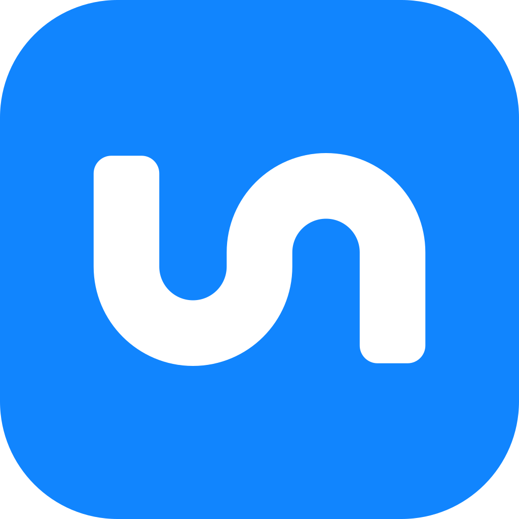 The Bounley logo: a white stroke shaped like the letters u and n run together, on a blue (#1185FE) rounded square.